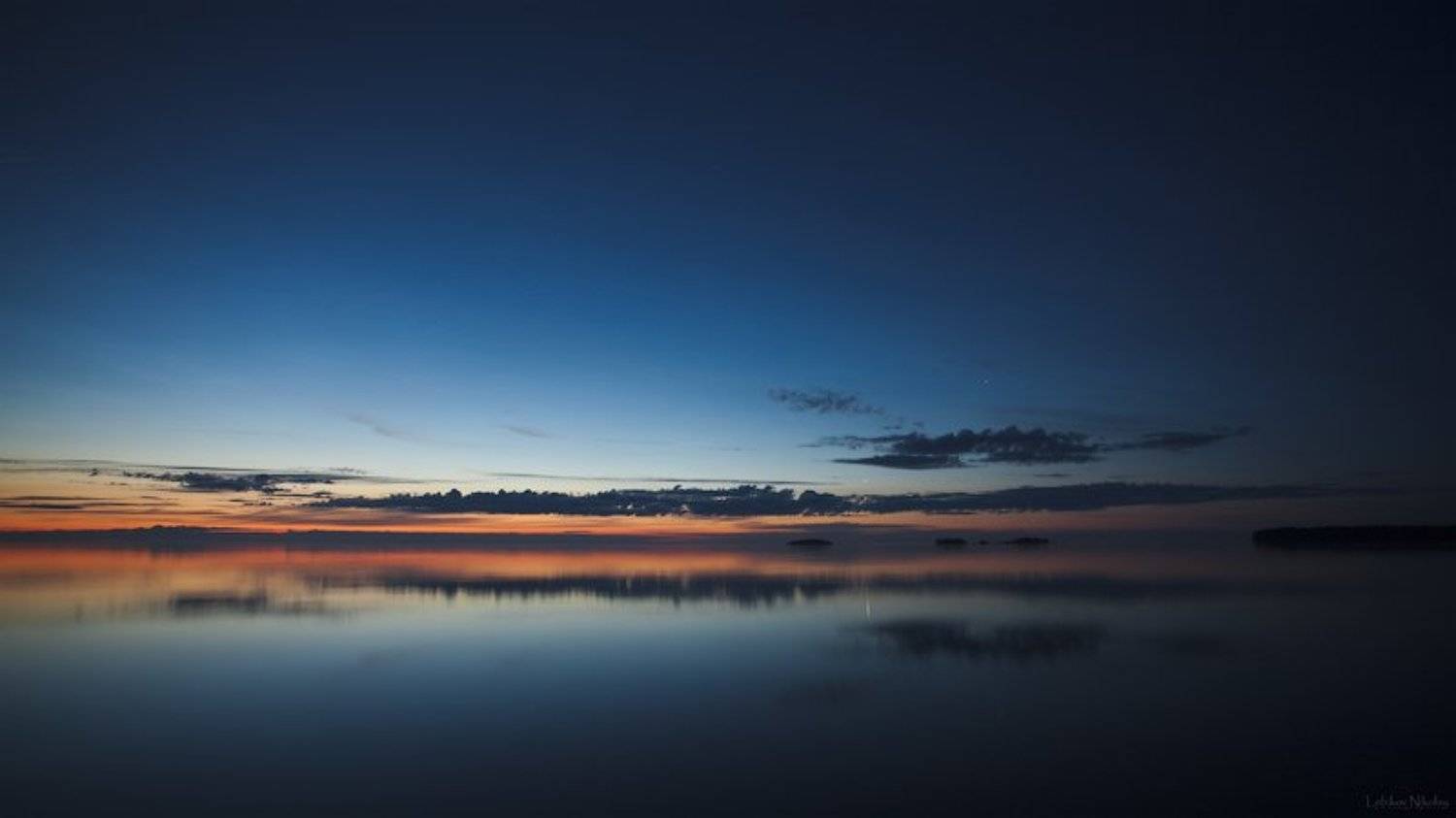 озеро, закат, онего, звезды, штиль, Nikolay