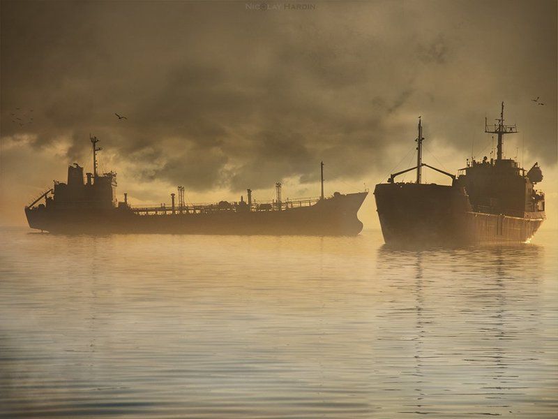 японское, , , море, , , корабли, , , штиль Boarding фото превью