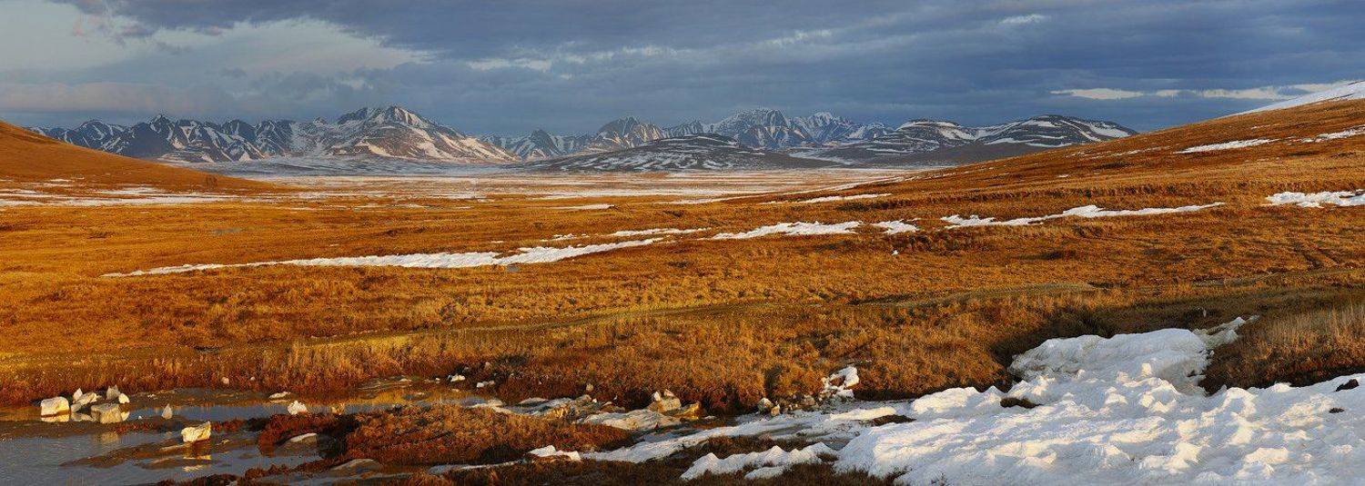 чукотка, россия, природа, пейзаж, сопки, лето, снег, небо, облака, панорама,, Сергей Шульга