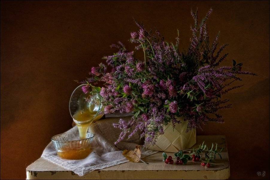 мёд, вереск, клевер, цветы, лето, осень, натюрморт, heather, honey, clover, flowers, summer, autumn, still, life, El. G.