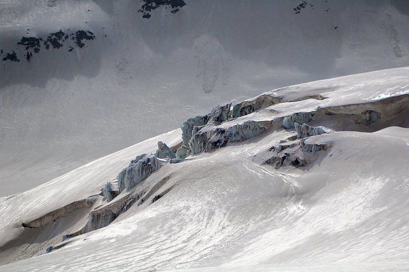 ледник, большой азау, трещины, бергшрунд Бергшрунды и ледопады ледника Большой Азау фото превью