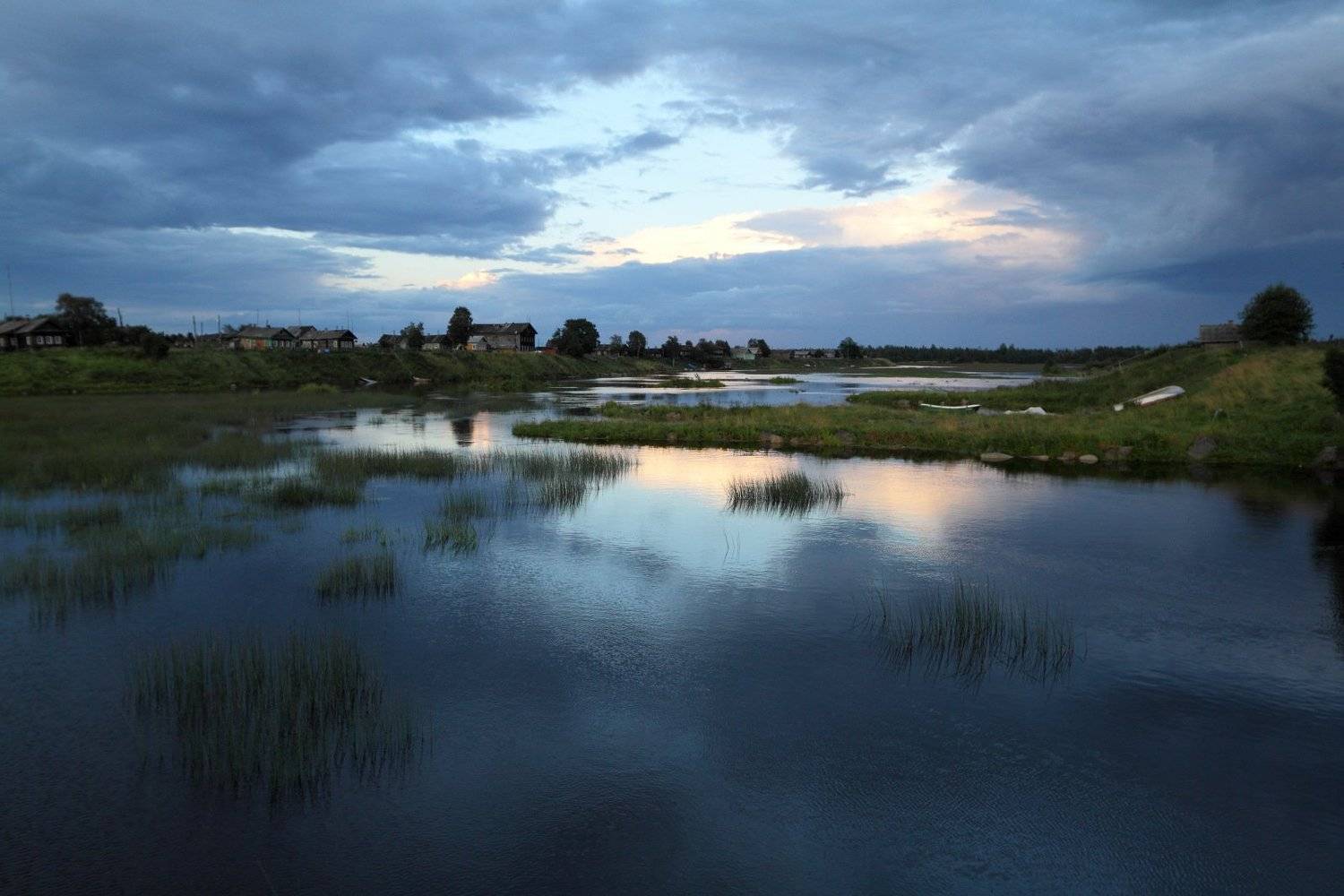 карелия, шуерецкое, 2012, река, деревня, поморы, синева, вечер, сыро, перед, дождем, Александр Курносов