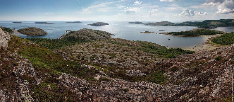 соловки,белое море, кузова,панорама,острова,лето Панорама архипелага Кузова фото превью
