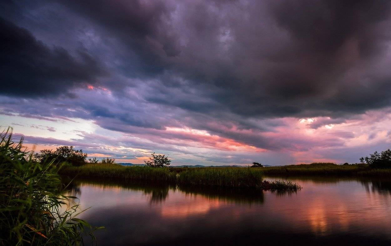 вечер, небо, отражение, Андрей Кровлин