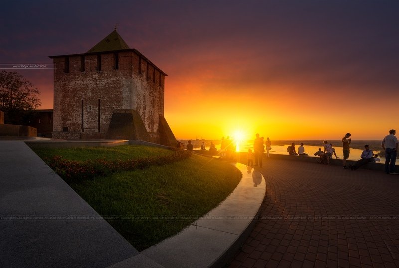 нижний новгород, артем мирный, башня, чкаловская лестница, россия, арт, артмир, закат, небо, волга, ока, стрелка, artyom mirniy, art, artmir, nizhny novgorod, russia, кремль Город Нижний Новгород фото превью
