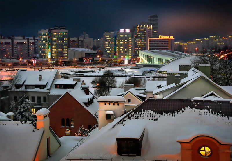 беларусь, город, минск, вечер, фотосфера-минск Старинные крыши города... фото превью