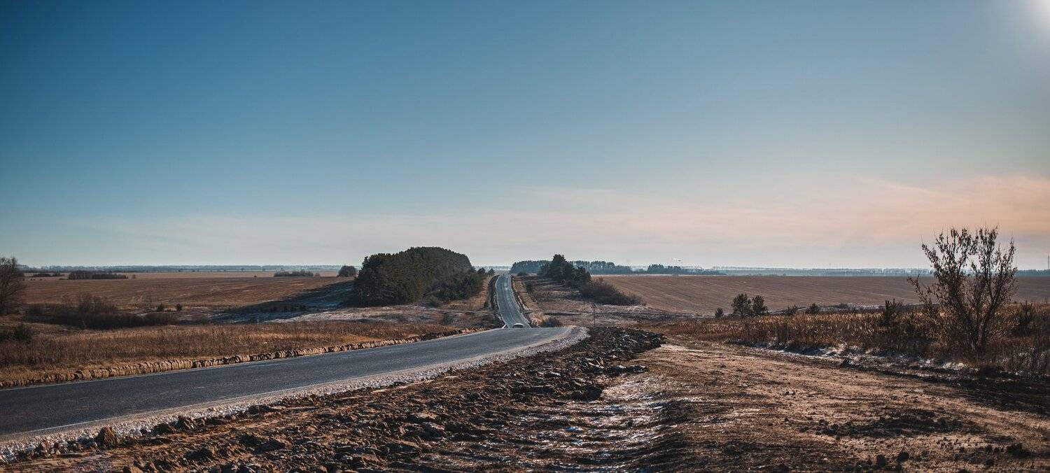 пейзаж, осень, дорога, небо, ноябрь, солнце, Владимир Васильев