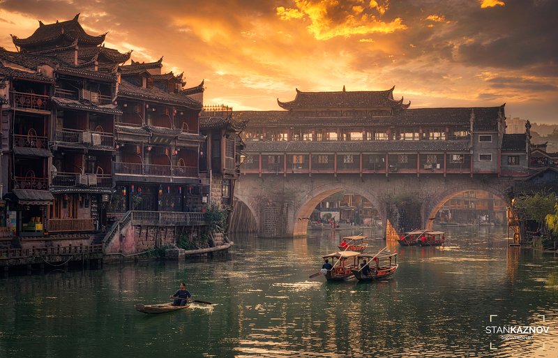 китай, china, пейзаж, landscape, sunset, закат Магия китайской Венеции фото превью