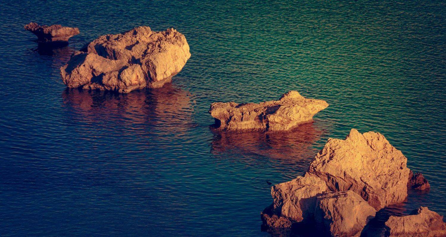 вода, закат, камень, камни, море, солнце, Vladimir Kedrov