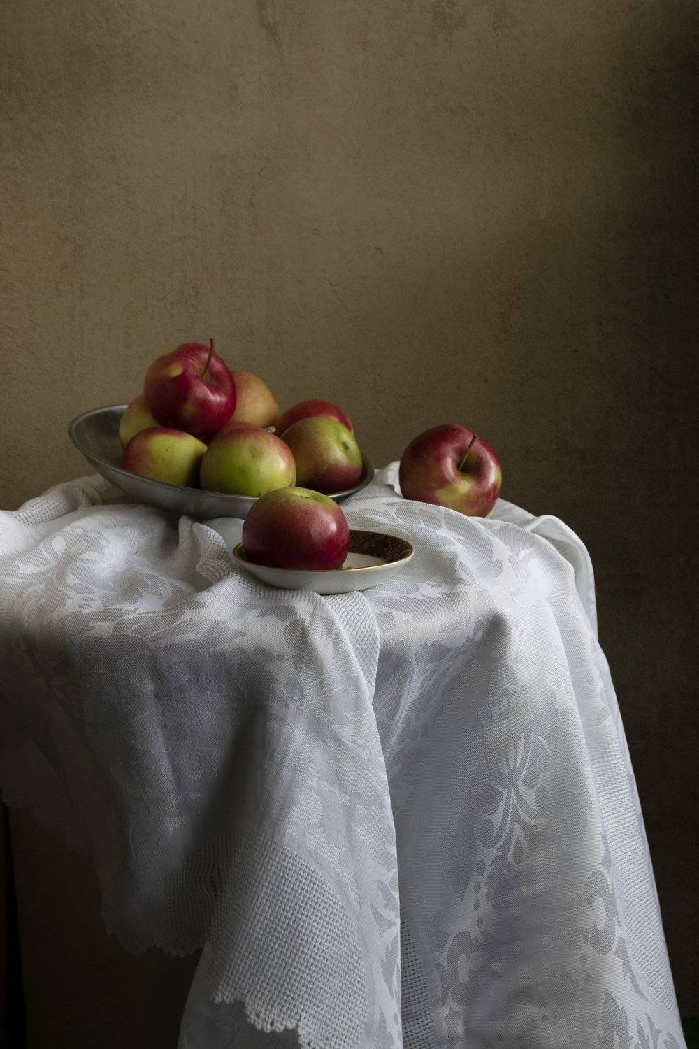 яблоки, скатерть, фрукты, Инна Грицик