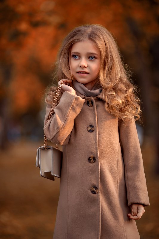 девочка, ребенок, осень  фото превью