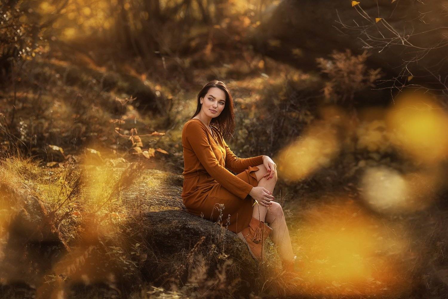 девушка, модель, камни, Бармина Анастасия