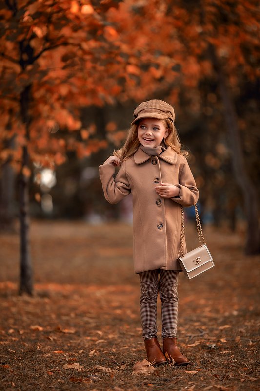 девочка, ребенок, осень  фото превью