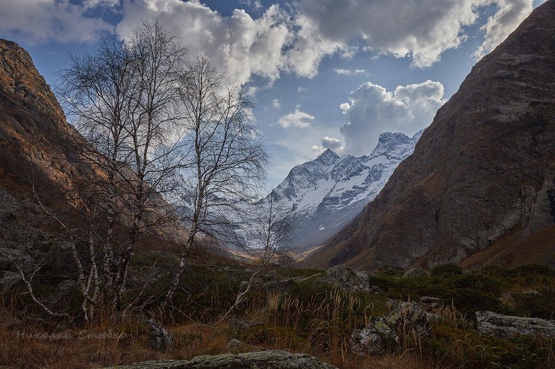 кавказ горы осень В теснине фото превью