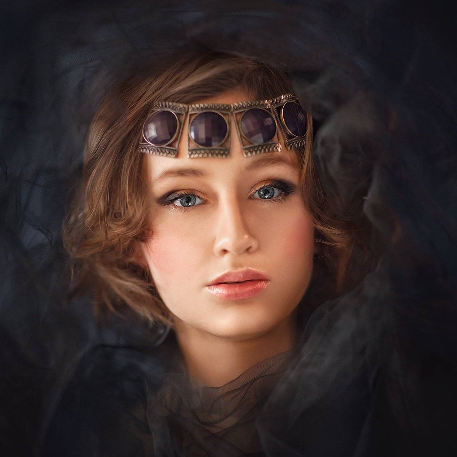 черный , цвет, портрет, девушка, Настя Саврицкая