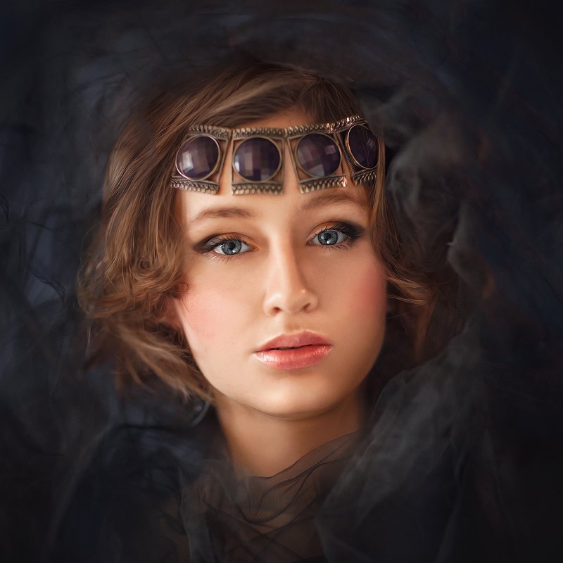 черный , цвет, портрет, девушка Черный  фото превью