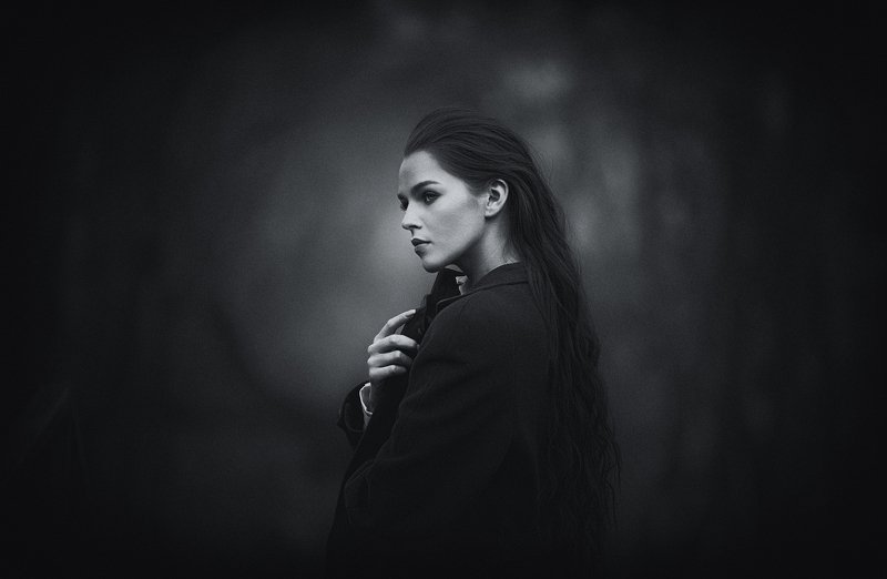 портрет,черно-белое,арт-фото,девушка,красота,фото, Сильно красивая! фото превью