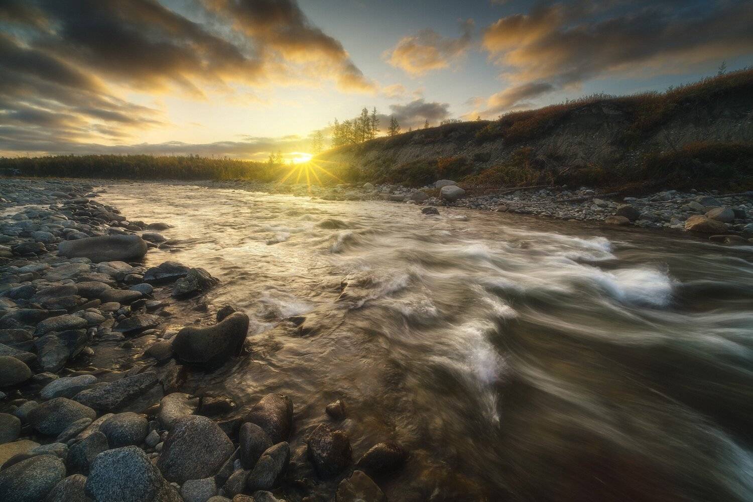 россия, урал, полярный урал, янао, ямал, пейзаж, природа, осень, горы, река, озеро, рассвет, тундра, заполярье, поток, Оборотов Алексей