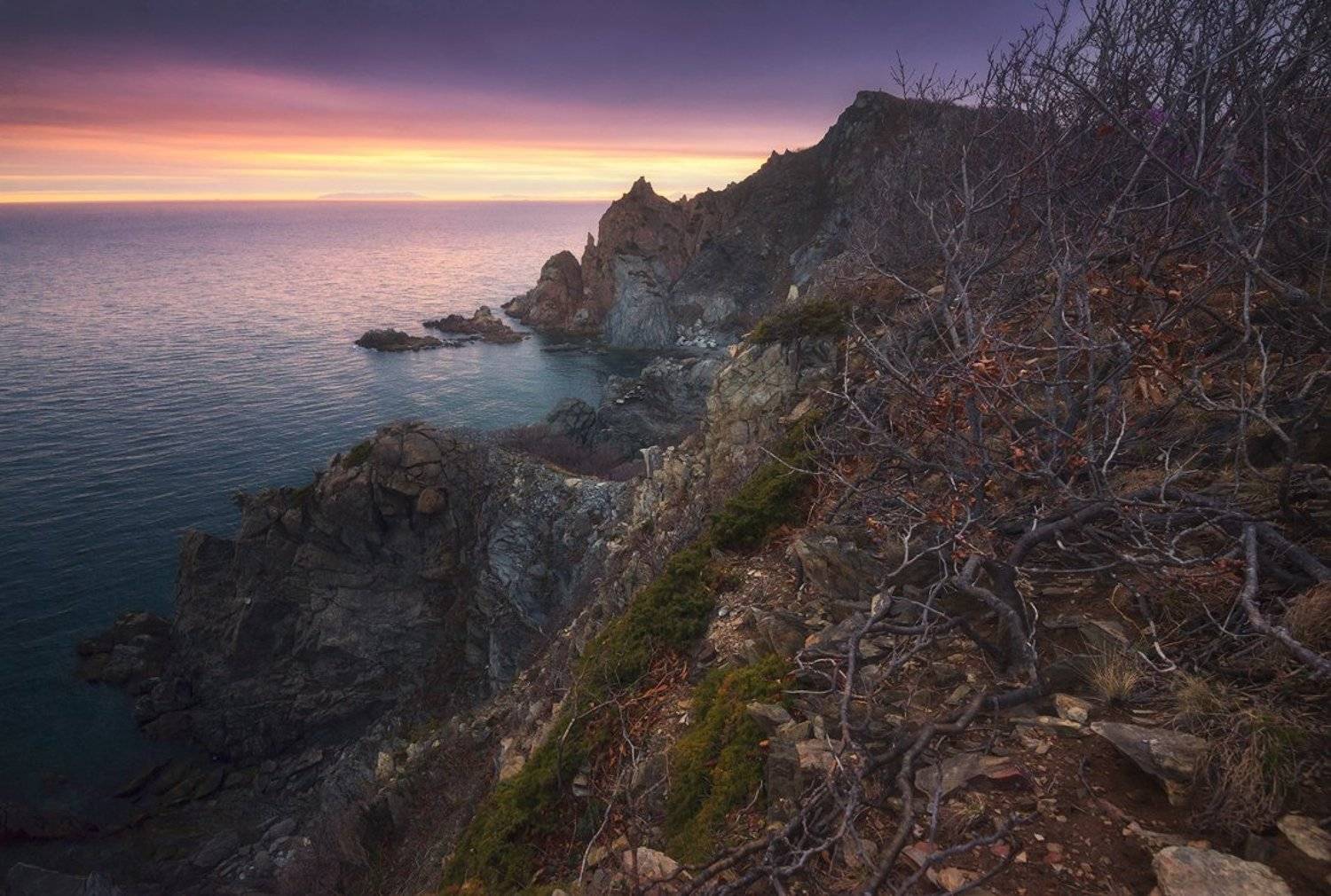 закат краски свет скалы россия приморский край находка мыс пассека скалы море дмитрий подкопаев, Дмитрий Подкопаев