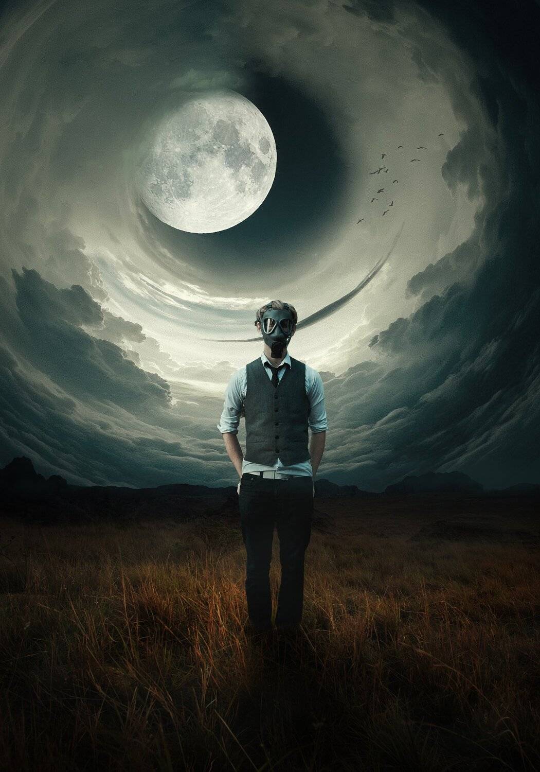 парень, облака, поле, Sergii Vidov