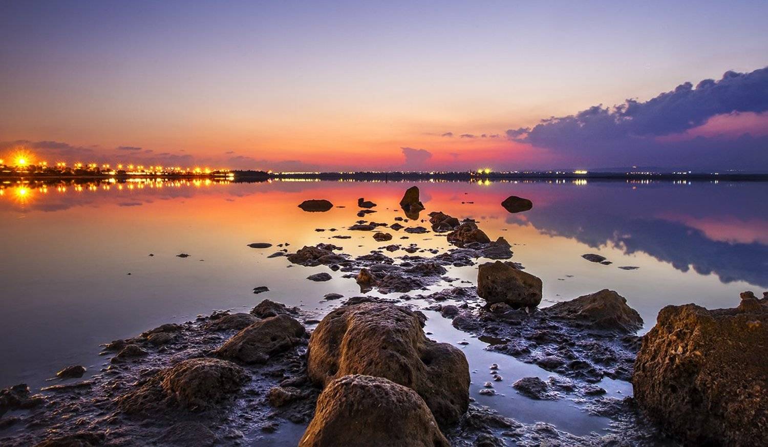 Ларнака, Кипр, Озеро, Соляное озеро, закат, Cyprus, Larnaca, Salt lake, Vyacheslav Lozhkin