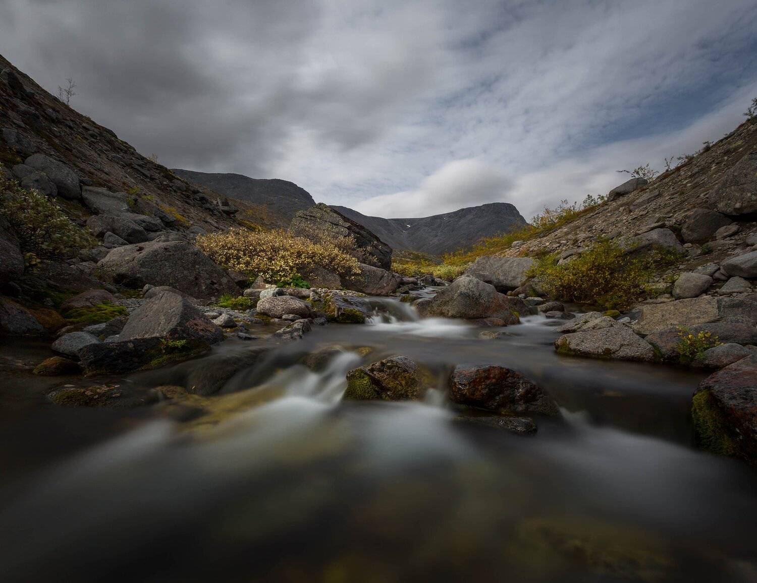 хибины, водопад, кольский, осень, река, выдержка, Павел Ващенков