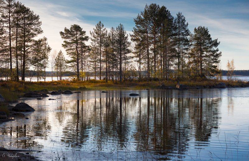 карелия_линдозеро, осень, пейзаж Первый лед. Карелия, Линдозеро. фото превью