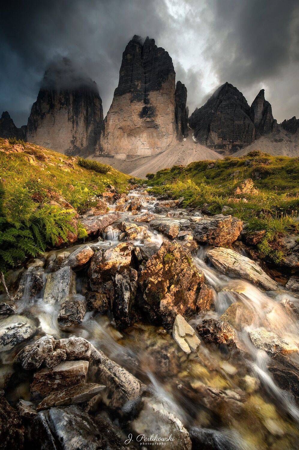 dolomites, italy, light, shadows, landscape, river, long expousure,, Jakub Perlikowski
