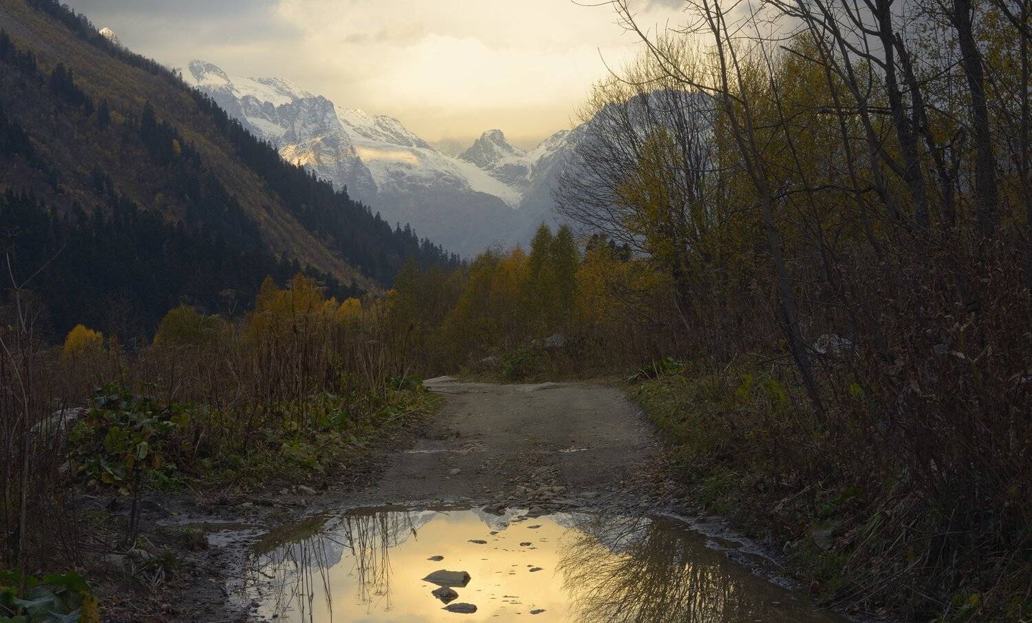 горы кавказ осень рассвет домбай, Александр Жарников