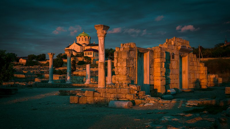 крым, вечер, херсонес, закат, море, севастополь, музей, облака, Под небом голубым... фото превью