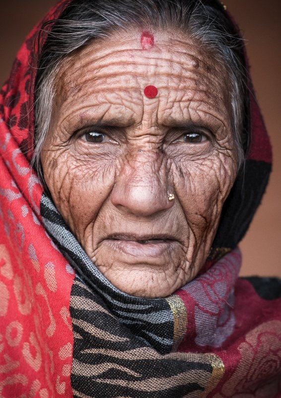 nepal, nepali, woman, portrait, traditional, old, costume, caste, social, village, rural, people, culture, himalaya, himalayas, asia, asian, india Old Nepalese woman wearing traditional costume. People and culture of Nepal фото превью