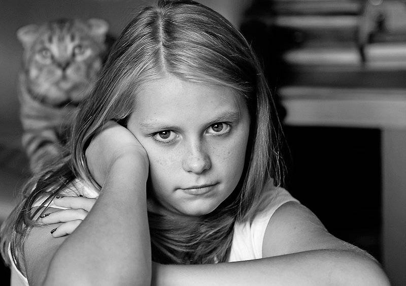 девочка,кот,красота,юность, Ольга Новикова