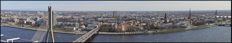 рига, латвия, панорама Нетрадиционная панорама Риги фото превью