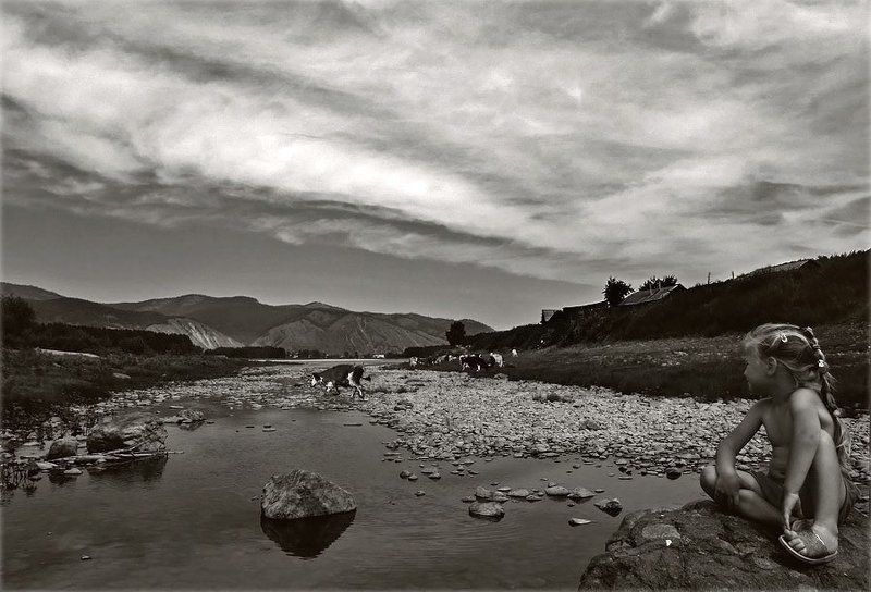 пейзаж природа девочка *** фото превью