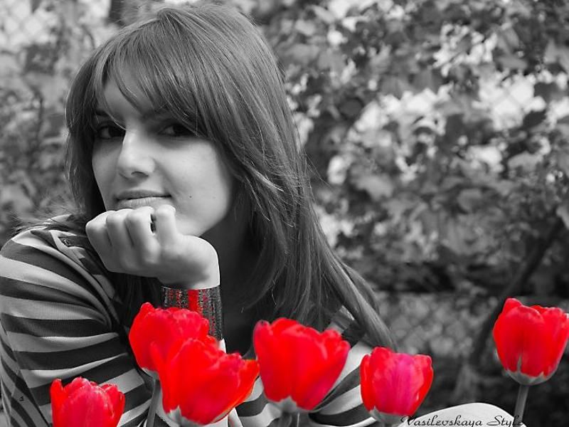 анна, тюльпаны, Анна фото превью