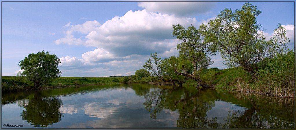 вечер, озеро, Partner