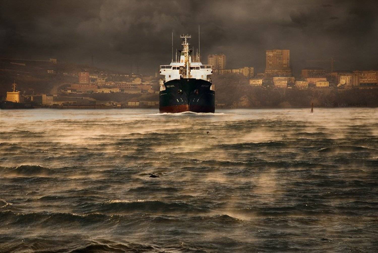 японское, , , море, , , корабль, шторм, Nicolay Hardin