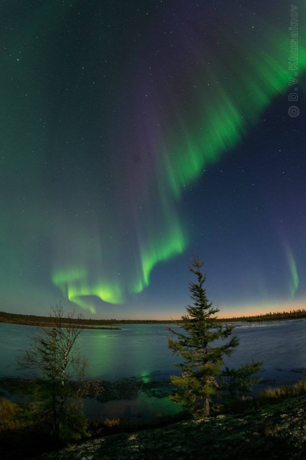 aurora borealis, северное сияние, север, ночной пейзаж,, Danil Husainov