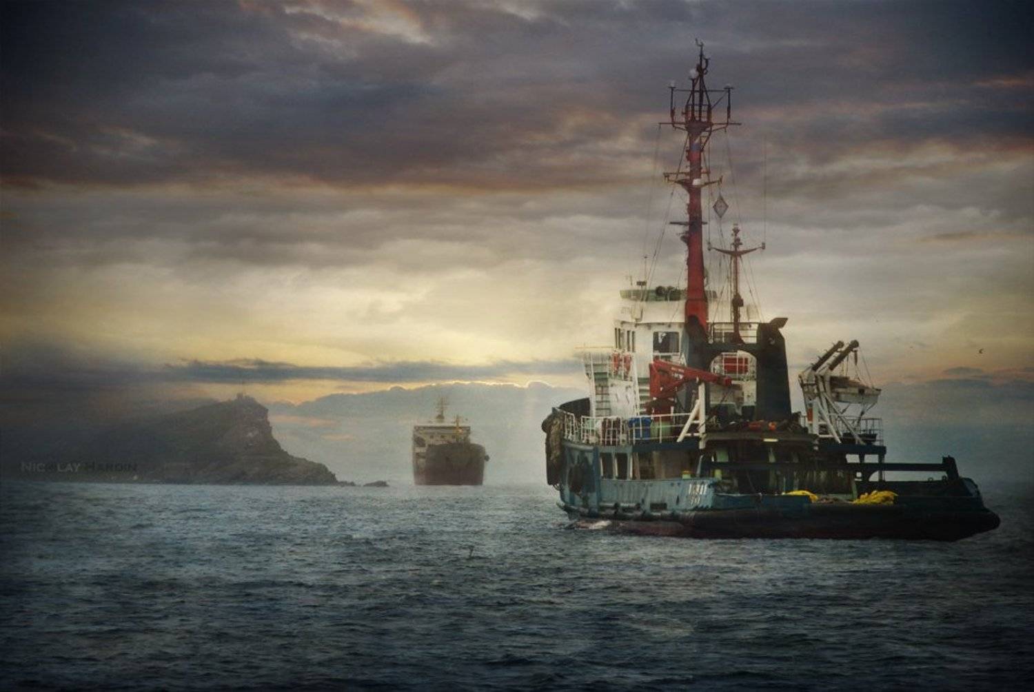 японское, , , море, , , корабли, Nicolay Hardin