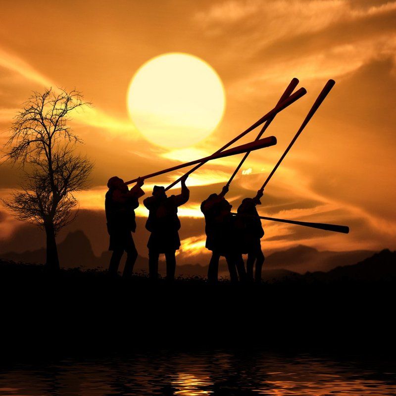 Evening on the hill horn sounded mournfully фото превью