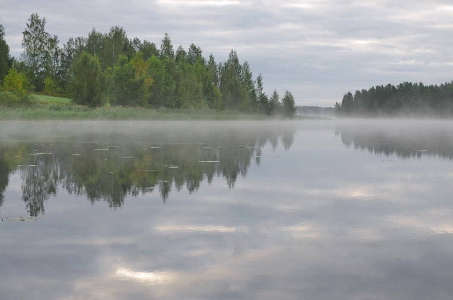 озеро, туман, рассвет, финляндия, Арсен Алабердов