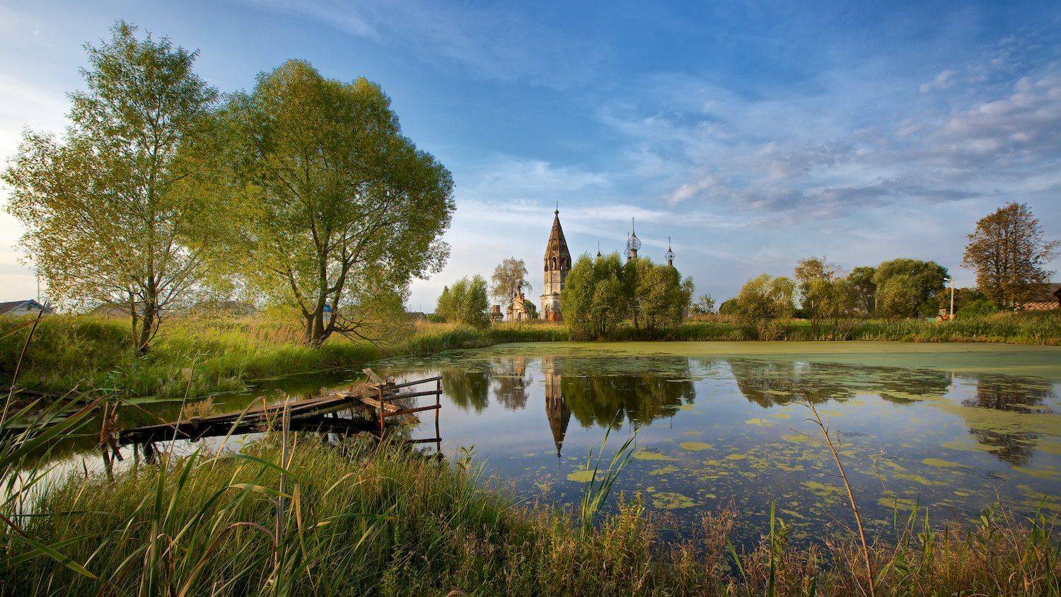село, храм, осень, ярославль, остров, пруд, СПИРИДОНОВ НИКОЛАЙ
