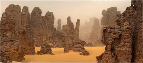 Песчаная буря, Сахара.