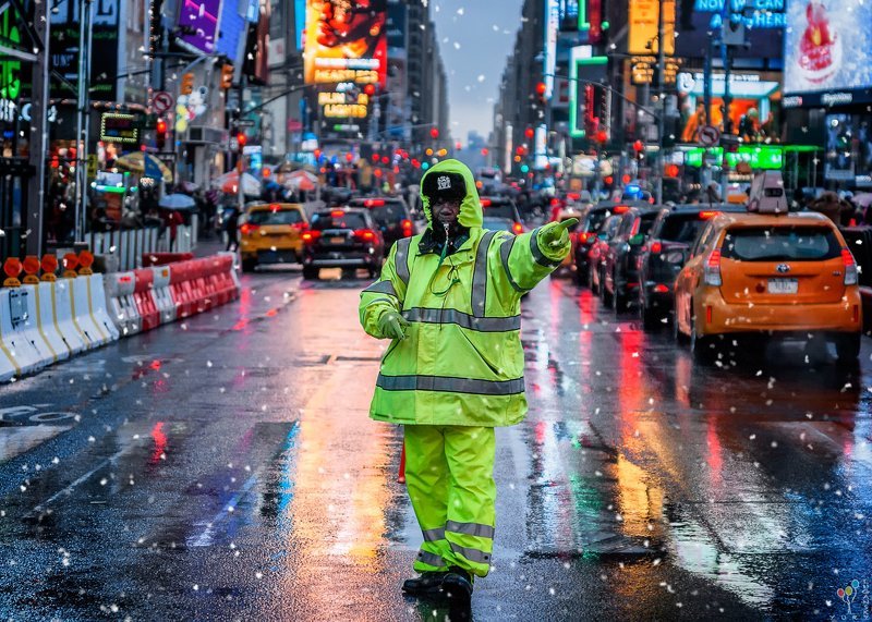 new york, times square Wet Snow фото превью