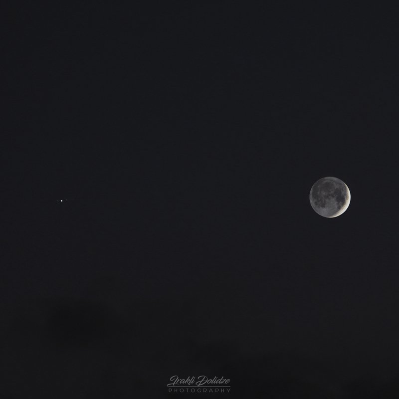 moon, jupiter, astro, astrophotography, photography Jupiter and Moon фото превью