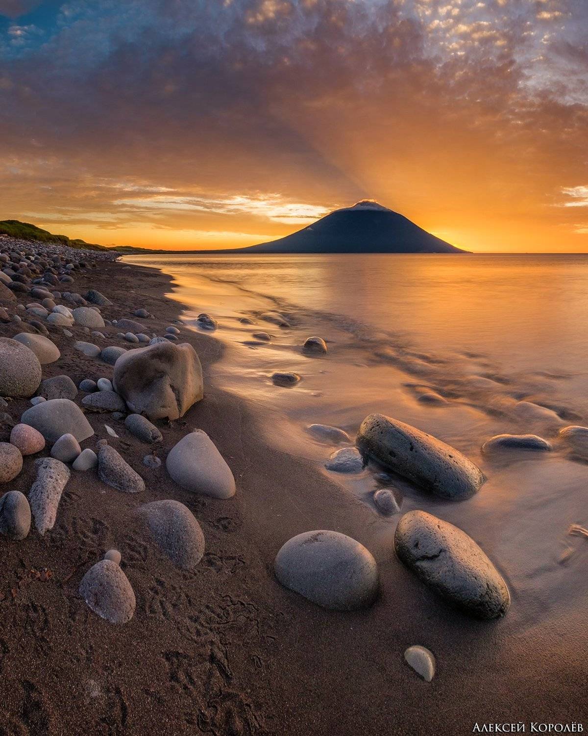 россия, дальний восток, курильские острова, курилы, итуруп, море, охотское море, вулкан, закат, природа, пейзаж, панорама, russia, far east, kuril islands, iturup, sea, sea of ​​okhotsk, volcano, sunset, nature, landscape, panorama, Алексей Королёв