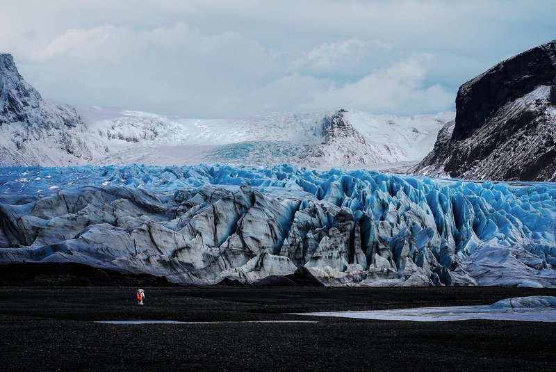 frozen, land, travel, landscape, photo, iceland The traveller into the frozen land фото превью