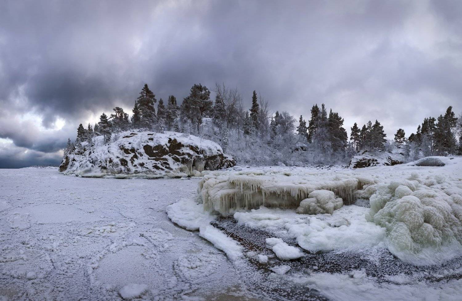 зимняя Ладога, шхеры, Карелия, мороз, Арсений Кашкаров