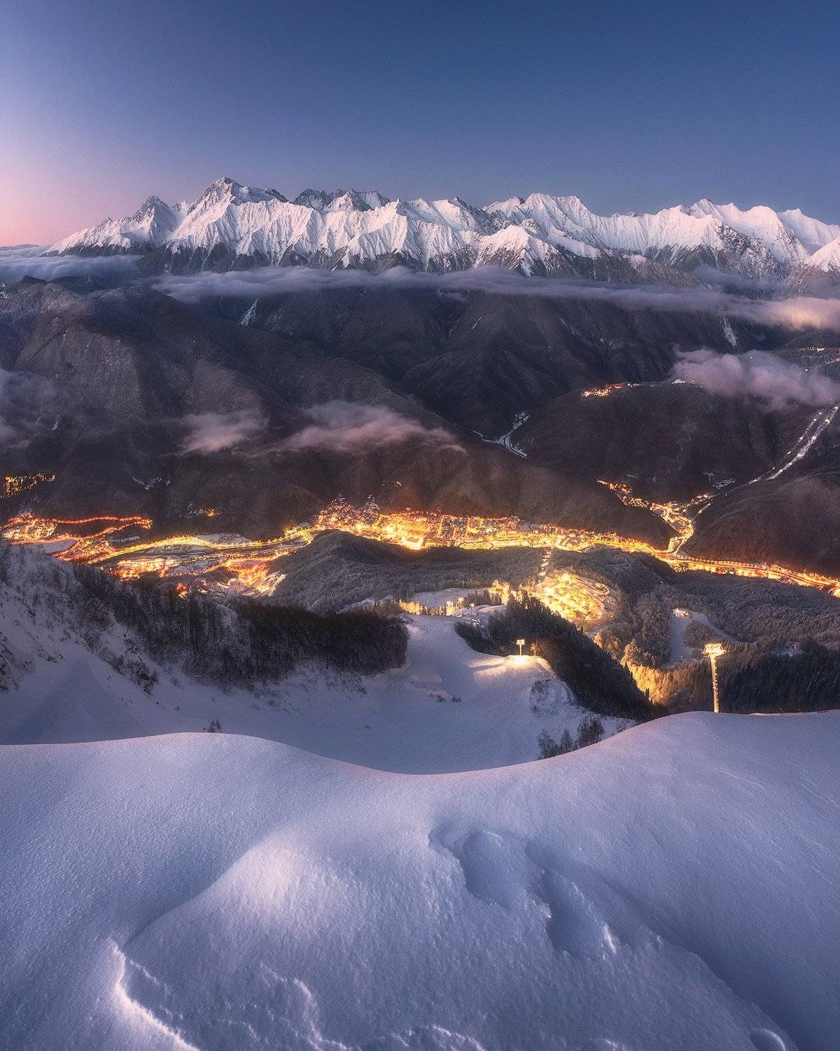 горы, снег, зима, кавказ, пейзаж, красная поляна, Tania Leschinskaya