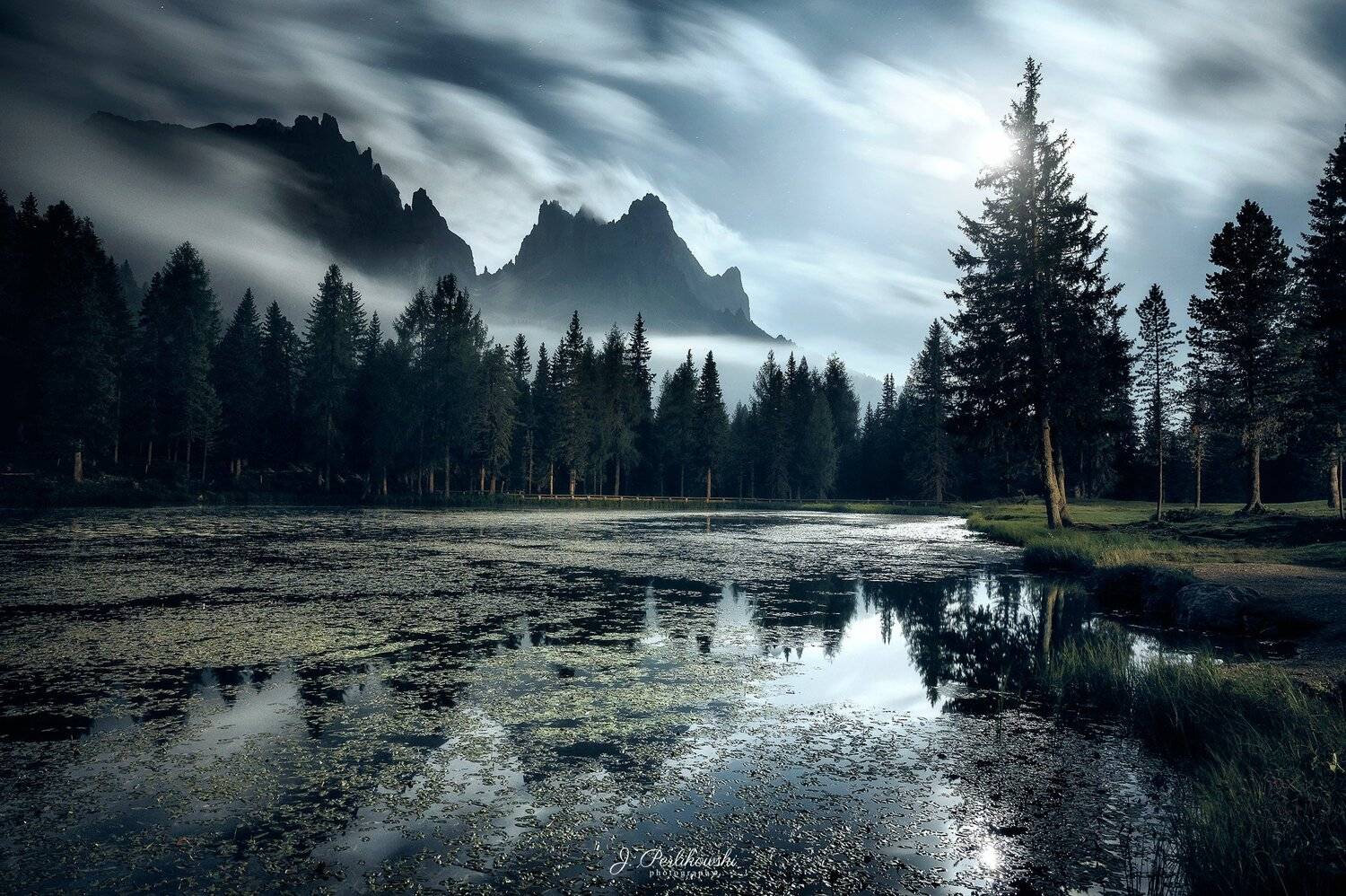 dolomites, italy, light, shadows, landscape, river, long expousure, lake, mountains, moon,, Jakub Perlikowski